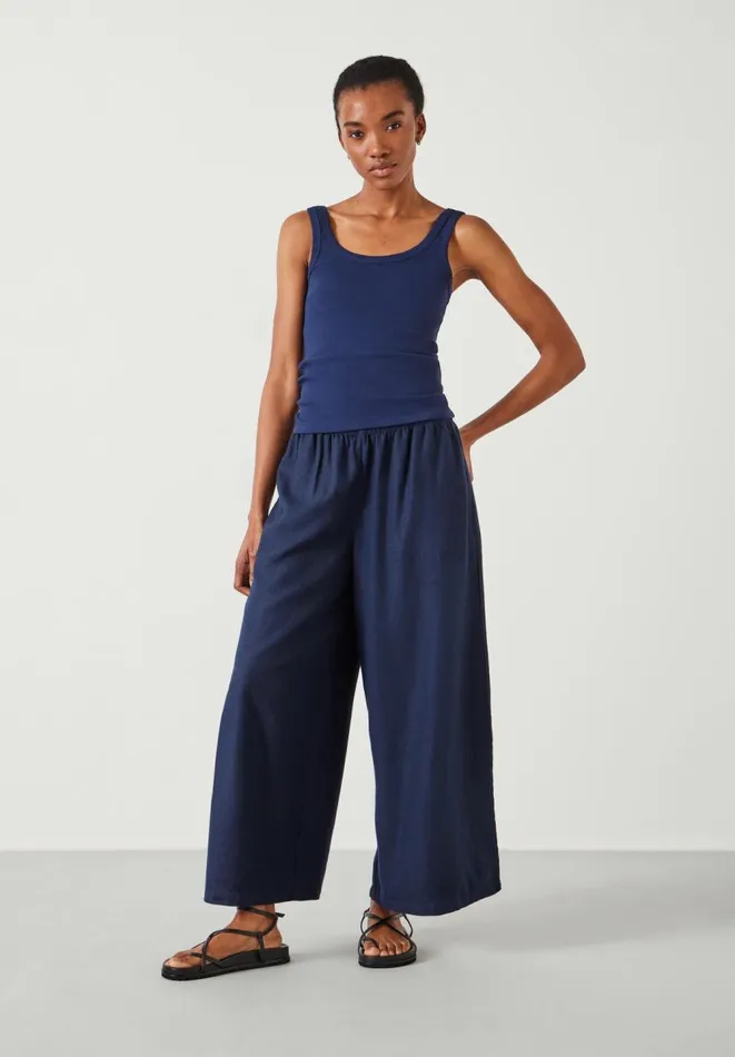Hush Tops and Tshirts Women Seth Low Scoop Ribbed Vest Navy