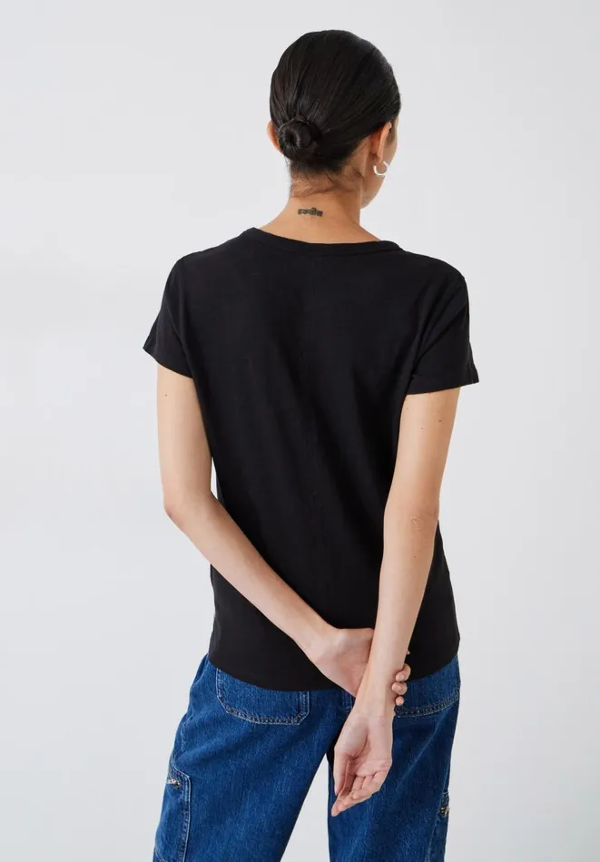 Hush Tops and Tshirts Women Slim Fit Crew TShirt Black Hush Tops and Tshirts Women Slim Fit Crew TShirt Black