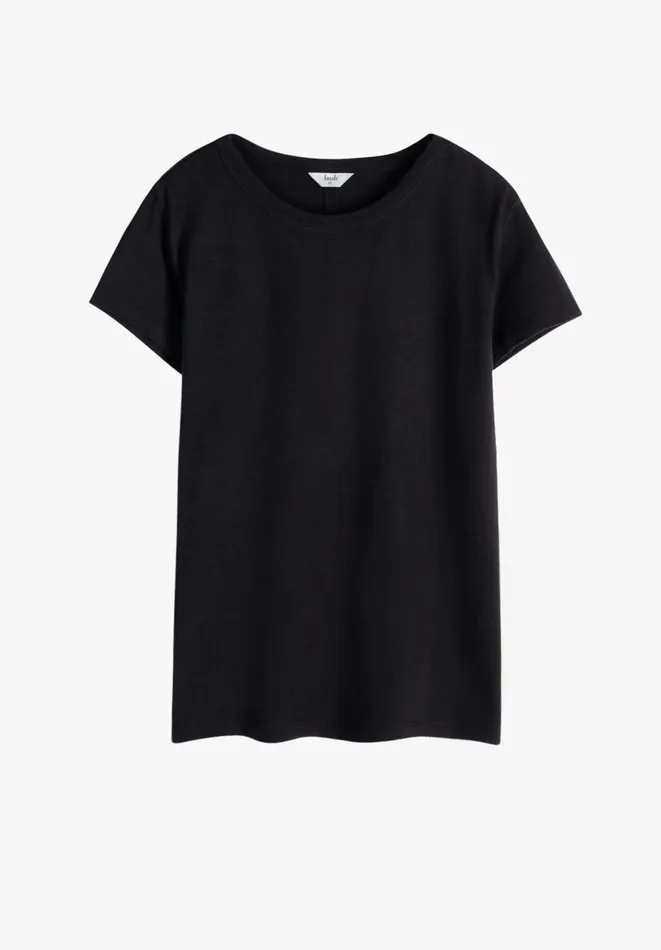 Hush Tops and Tshirts Women Slim Fit Crew TShirt Black Hush Tops and Tshirts Women Slim Fit Crew TShirt Black