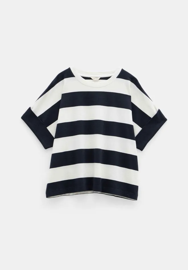 Hush Tops and Tshirts Women Sutton Stripe Boxy TShirt White Hush Tops and Tshirts Women Sutton Stripe Boxy TShirt White
