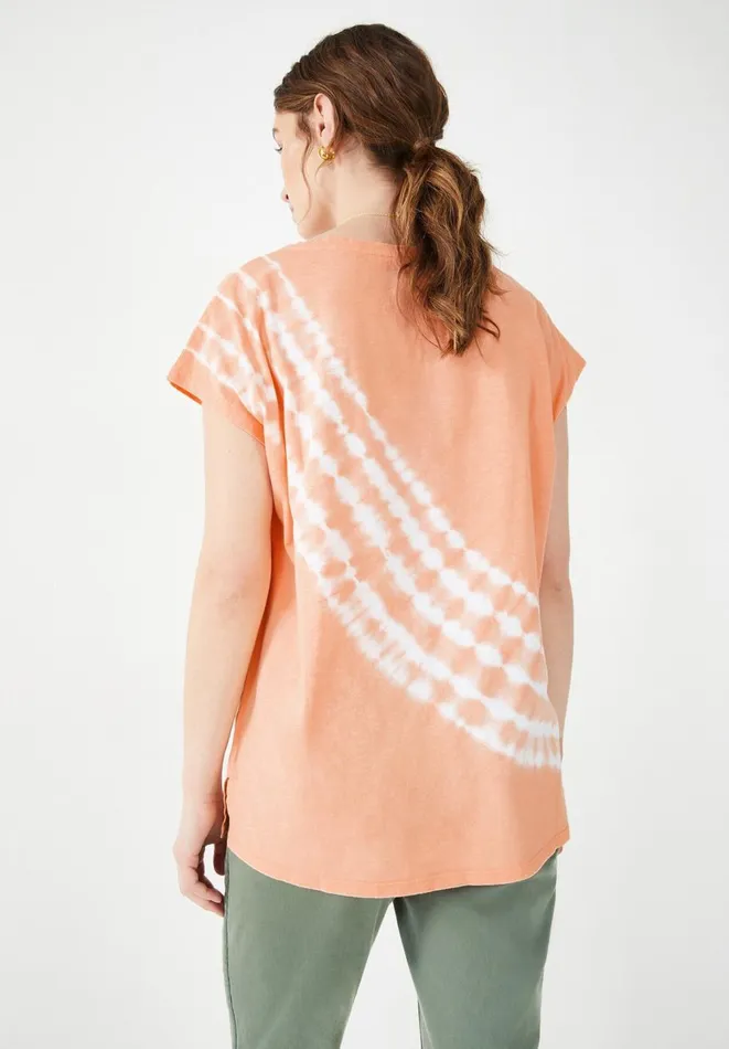 Hush Tops and Tshirts Women Tie Dye Cotton Boyfriend TShirt Coral Sunset Hush Tops and Tshirts Women Tie Dye Cotton Boyfriend TShirt Coral Sunset