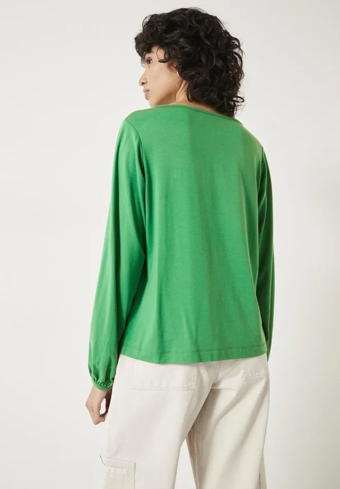 Hush Tops and Tshirts Women Willow Gathered Neck Jersey Top Green Hush Tops and Tshirts Women Willow Gathered Neck Jersey Top Green