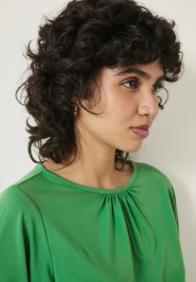 Hush Tops and Tshirts Women Willow Gathered Neck Jersey Top Green Hush Tops and Tshirts Women Willow Gathered Neck Jersey Top Green