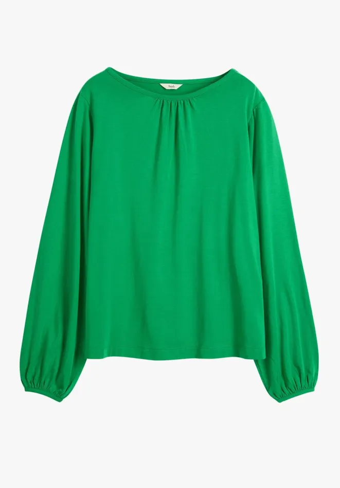 Hush Tops and Tshirts Women Willow Gathered Neck Jersey Top Green Hush Tops and Tshirts Women Willow Gathered Neck Jersey Top Green