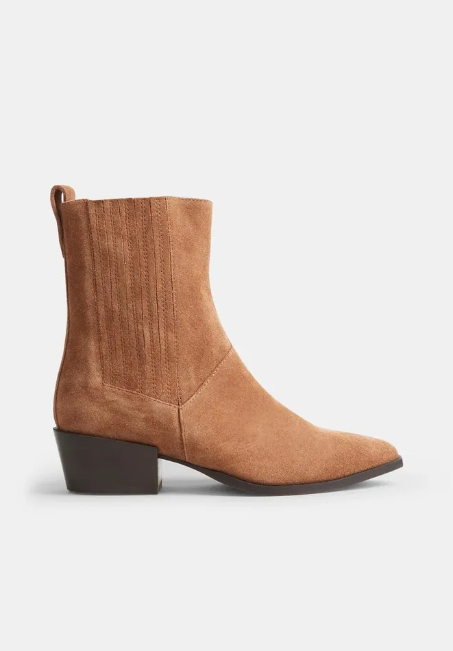 Hush Trainers Women Miley Suede Western Boots Tan