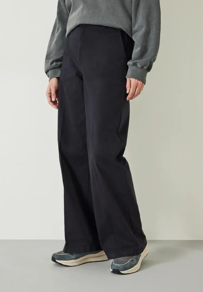 Hush Trousers Women Camille Flat Front Cotton Trousers Washed Black Hush Trousers Women Camille Flat Front Cotton Trousers Washed Black