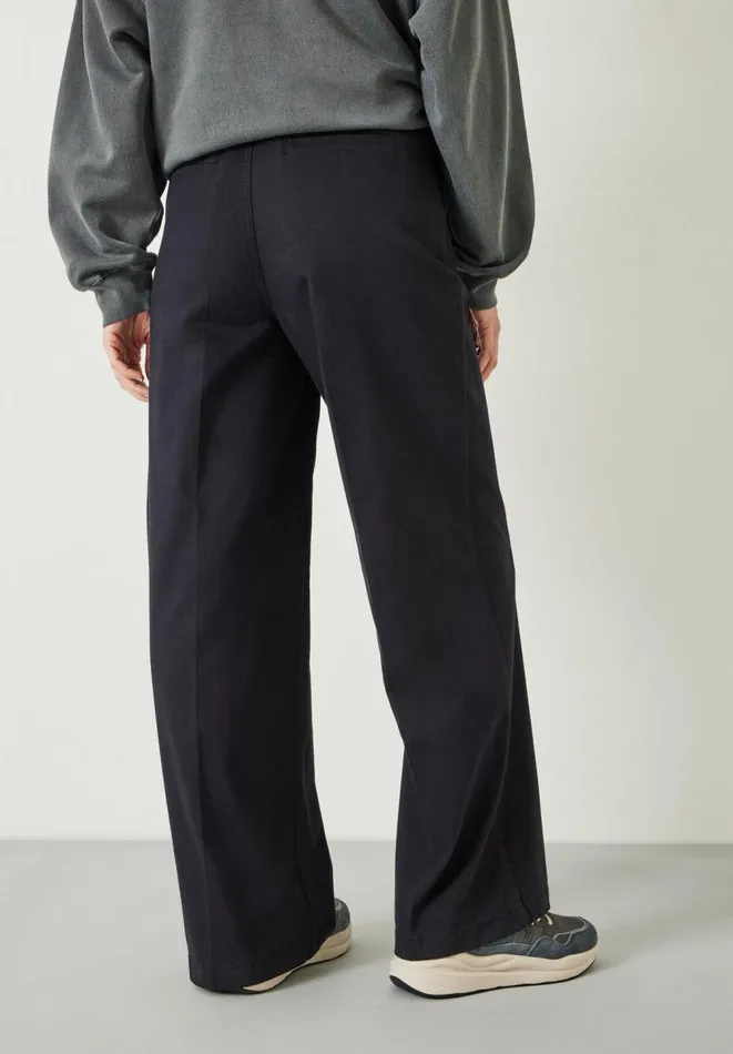 Hush Trousers Women Camille Flat Front Cotton Trousers Washed Black Hush Trousers Women Camille Flat Front Cotton Trousers Washed Black