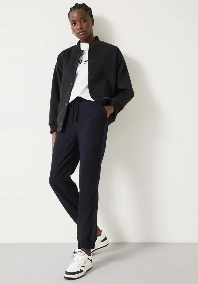 Hush Trousers Women Crepe Cuffed Trousers Midnight Navy