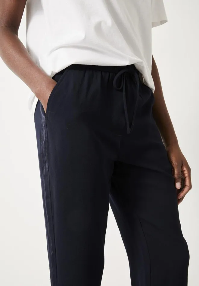 Hush Trousers Women Crepe Cuffed Trousers Midnight Navy