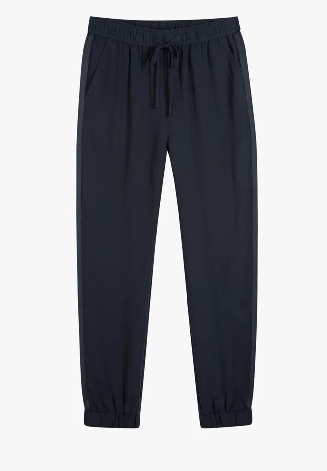 Hush Trousers Women Crepe Cuffed Trousers Midnight Navy