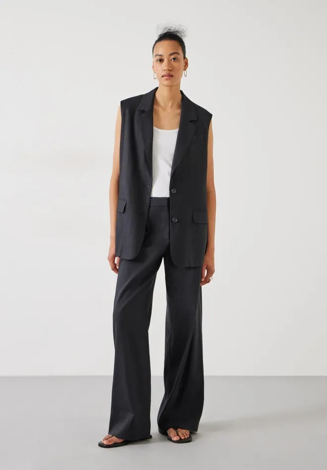 Hush Trousers Women Lana Linen Blend Trousers Black