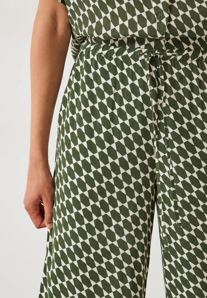 Hush Trousers Women Norah Relaxed Printed Wide Leg Trousers Geo Khaki Hush Trousers Women Norah Relaxed Printed Wide Leg Trousers Geo Khaki