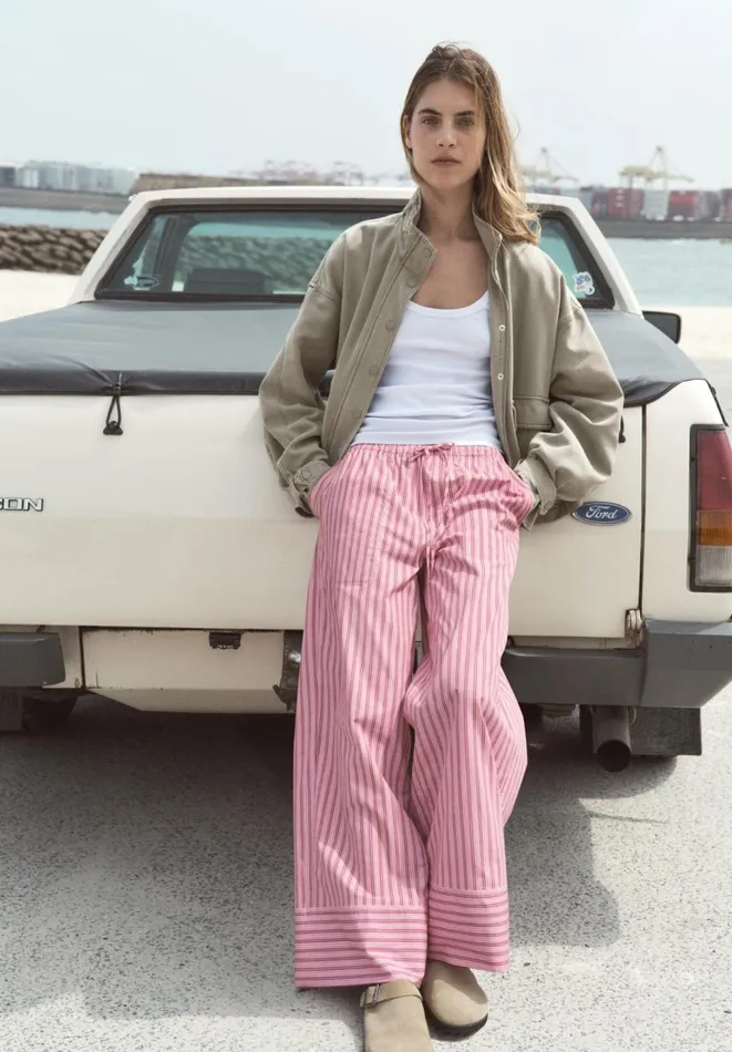 Hush Trousers Women Santorini Striped Trousers Pink
