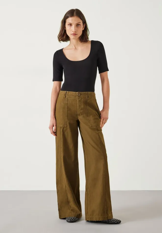 Hush Trousers Women Thea Wide Leg Trousers Olive
