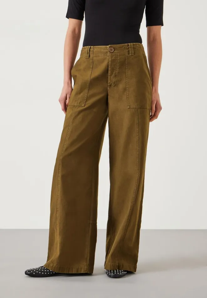 Hush Trousers Women Thea Wide Leg Trousers Olive