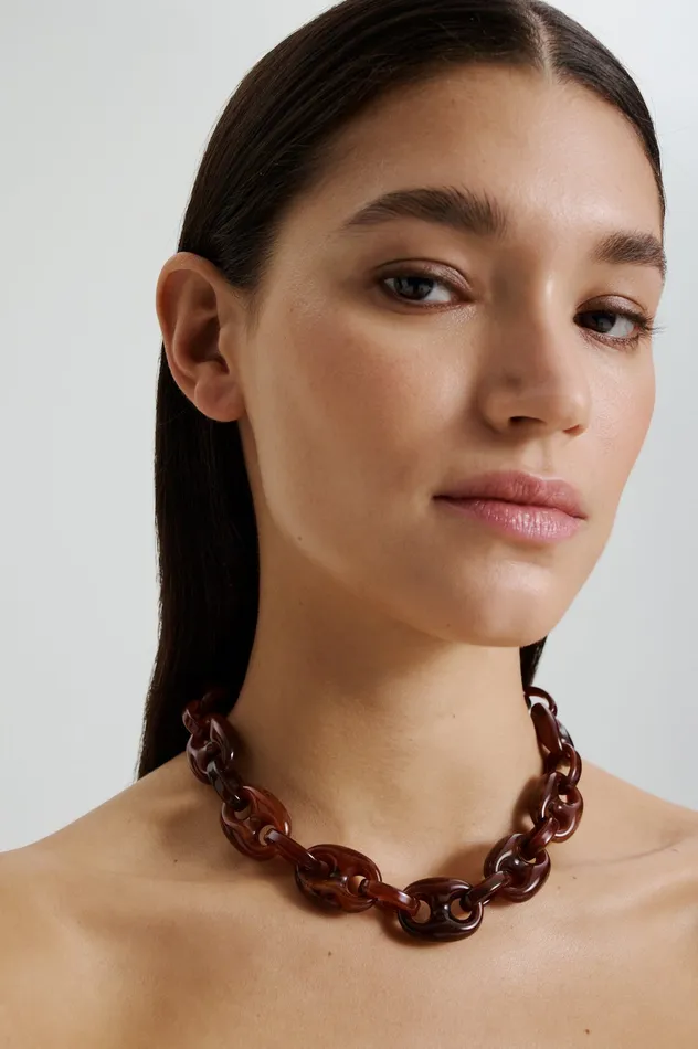 ITALIAN RESIN MARINER CHOKER AMBER Jewelry Scanlan Theodore Women