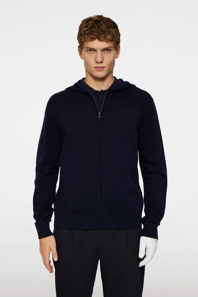 JLindeberg Knitwear Men Cameron Hooded Knit Full Zip
