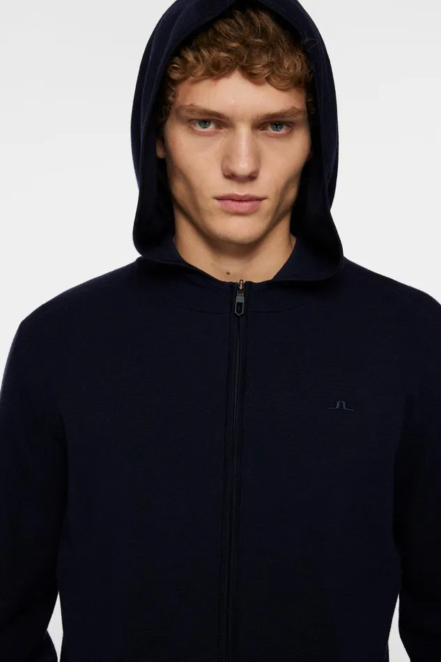 JLindeberg Knitwear Men Cameron Hooded Knit Full Zip
