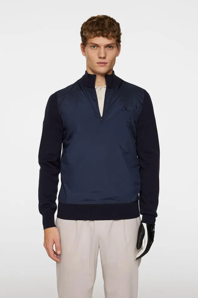 JLindeberg Knitwear Men Rob Hybrid Quarter Zip