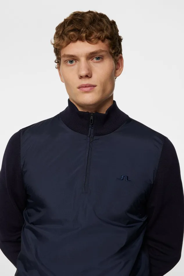 JLindeberg Knitwear Men Rob Hybrid Quarter Zip