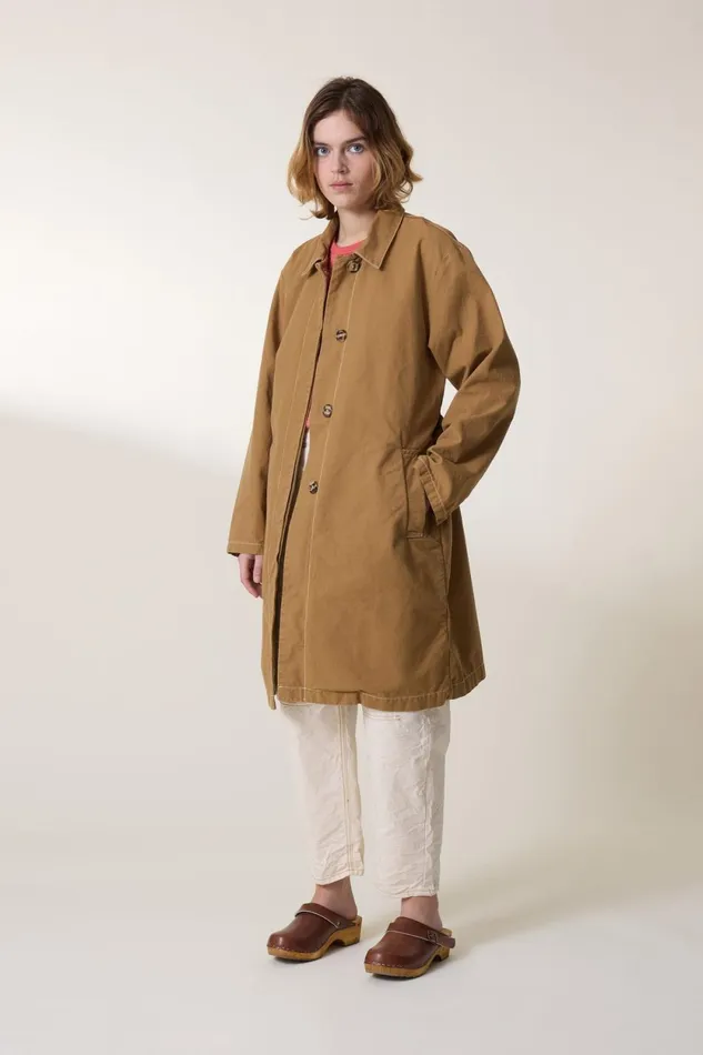Jackets and Coats Women Leon and Harper Trench Avumia Plain Mustard