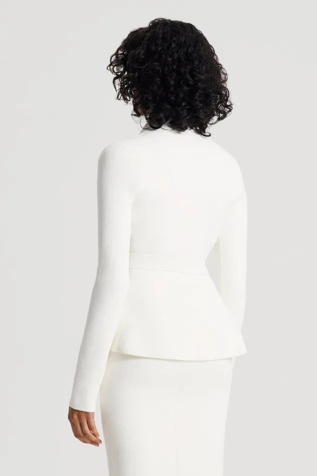 Jackets Scanlan Theodore Women CREPE KNIT WRAP JACKET CREAM