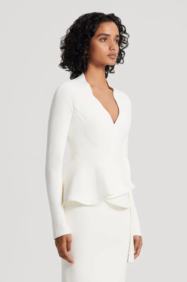 Jackets Scanlan Theodore Women CREPE KNIT WRAP JACKET CREAM