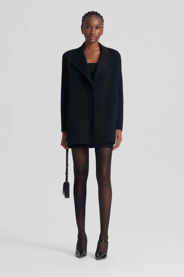 Jackets Women Scanlan Theodore CREPE KNIT LOOSE TAILORED JACKET BLACK