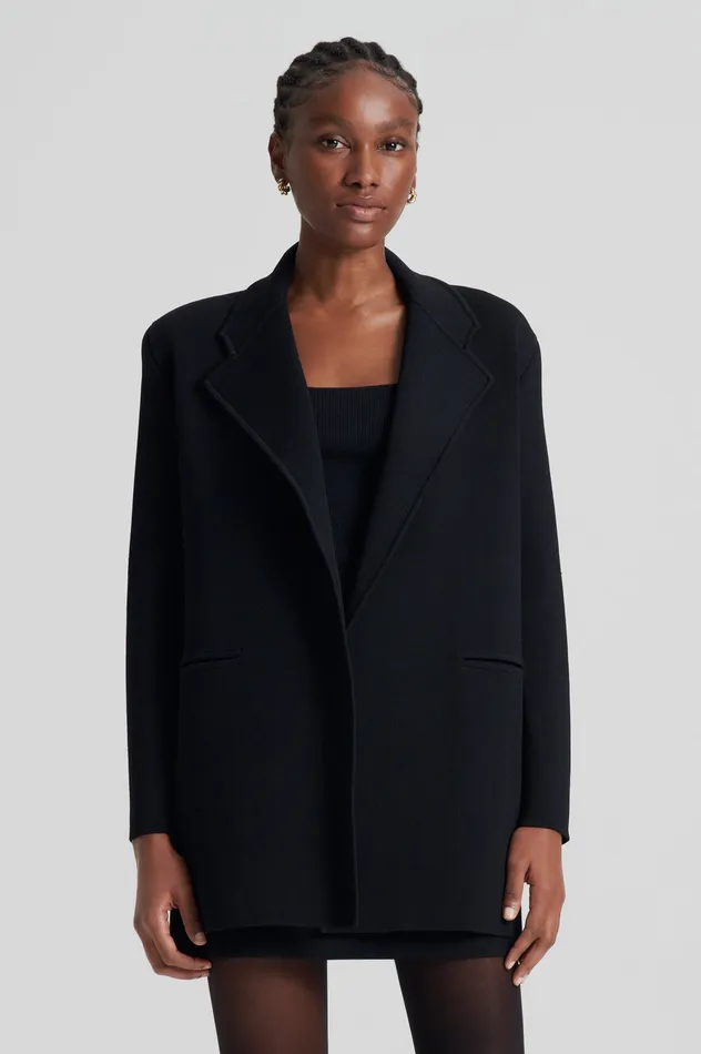 Jackets Women Scanlan Theodore CREPE KNIT LOOSE TAILORED JACKET BLACK Jackets Women Scanlan Theodore CREPE KNIT LOOSE TAILORED JACKET BLACK