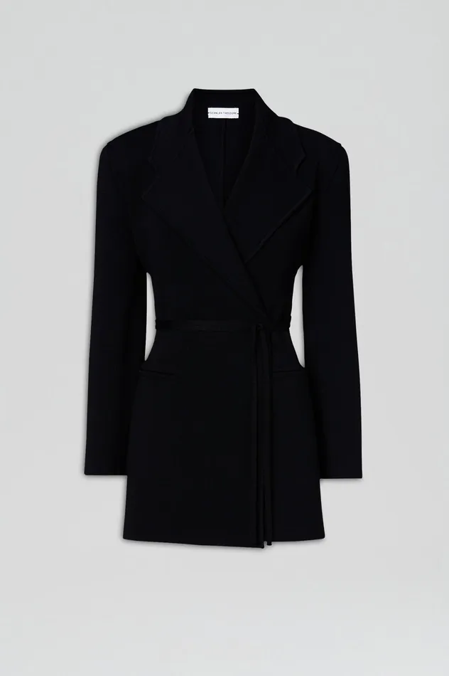 Jackets Women Scanlan Theodore CREPE KNIT LOOSE TAILORED JACKET BLACK Jackets Women Scanlan Theodore CREPE KNIT LOOSE TAILORED JACKET BLACK