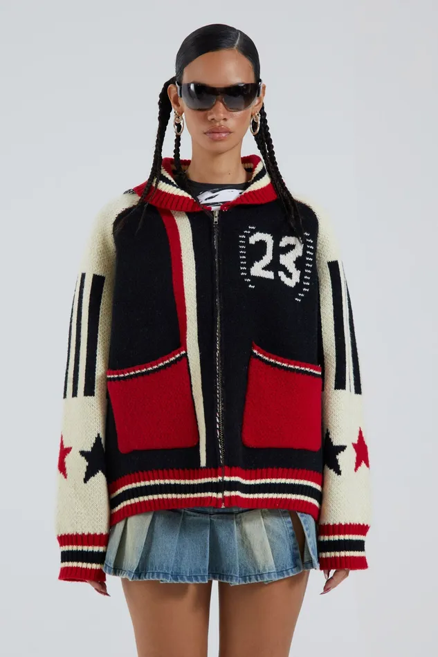 Jaded London Outerwear Women Shop Team 23 Knitted Zip Through