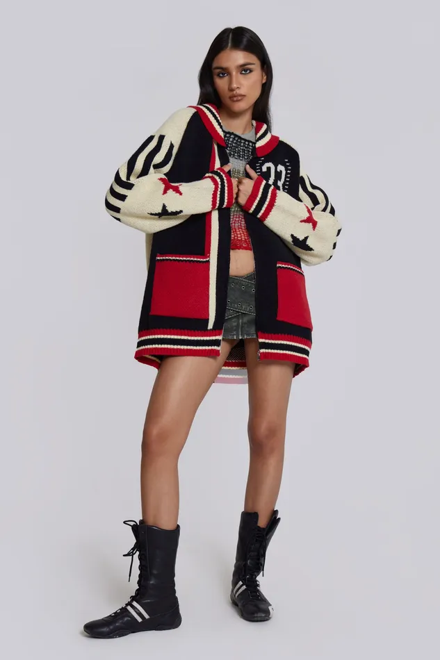 Jaded London Outerwear Women Shop Team 23 Knitted Zip Through