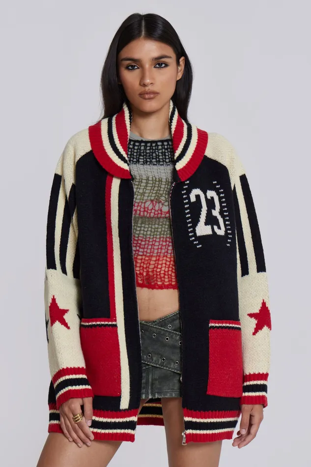 Jaded London Outerwear Women Shop Team 23 Knitted Zip Through