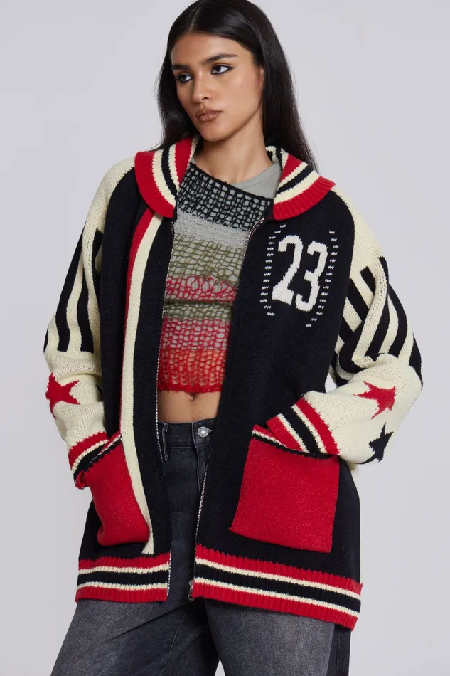 Jaded London Outerwear Women Shop Team 23 Knitted Zip Through