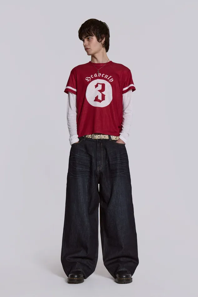 Jaded London Shop Creased Indigo XL Colossus Jeans Men Denim