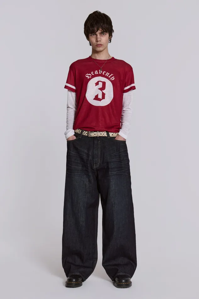 Jaded London Shop Creased Indigo XL Colossus Jeans Men Denim