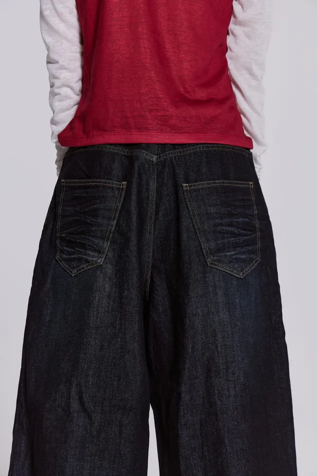 Jaded London Shop Creased Indigo XL Colossus Jeans Men Denim