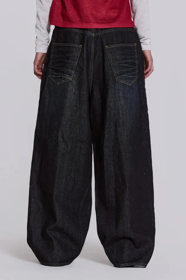 Jaded London Shop Creased Indigo XL Colossus Jeans Men Denim