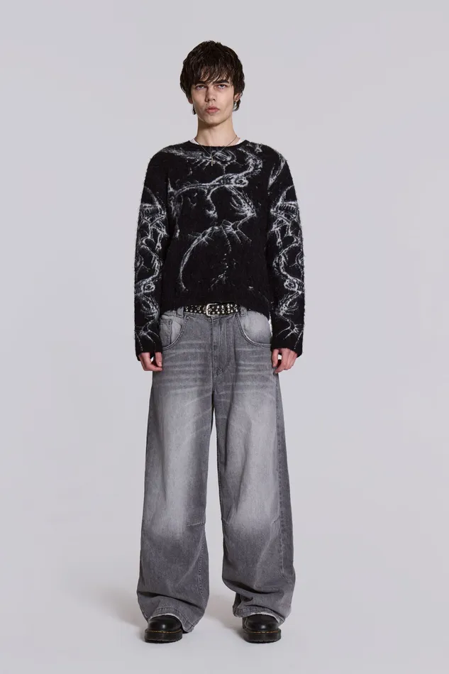 Jaded London Shop Washed Grey Colossus Jeans Men Denim