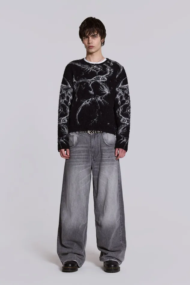 Jaded London Shop Washed Grey Colossus Jeans Men Denim