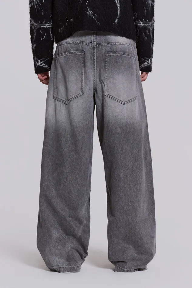 Jaded London Shop Washed Grey Colossus Jeans Men Denim
