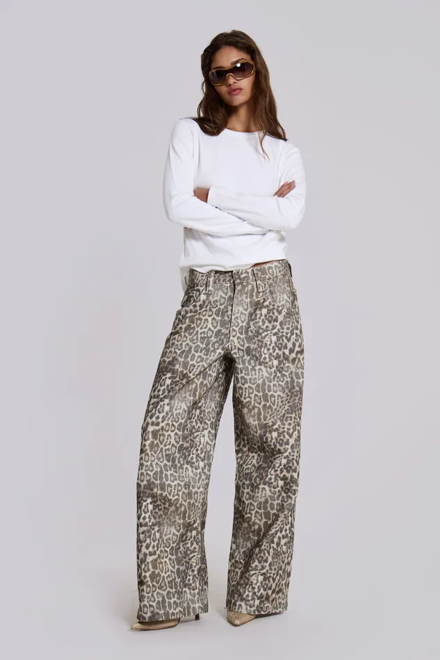 Jaded London Tops Women Shop Leopard Fade Colossus Jeans