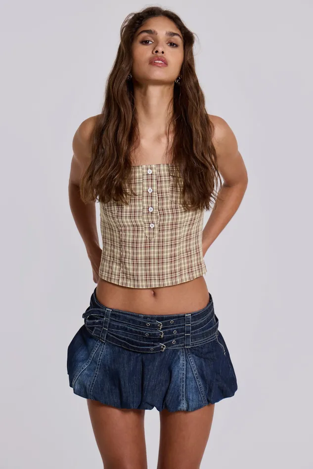 Jaded London Tops Women Shop Lulu Check Corset Top