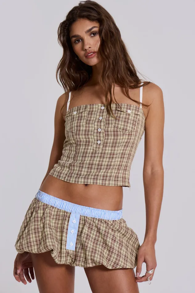 Jaded London Tops Women Shop Lulu Check Corset Top