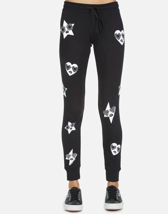 Jess Bling Face Black Women039s Lauren Moshi Long Sweatpants