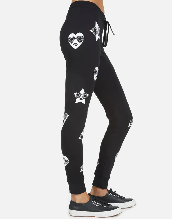 Jess Bling Face Black Women039s Lauren Moshi Long Sweatpants