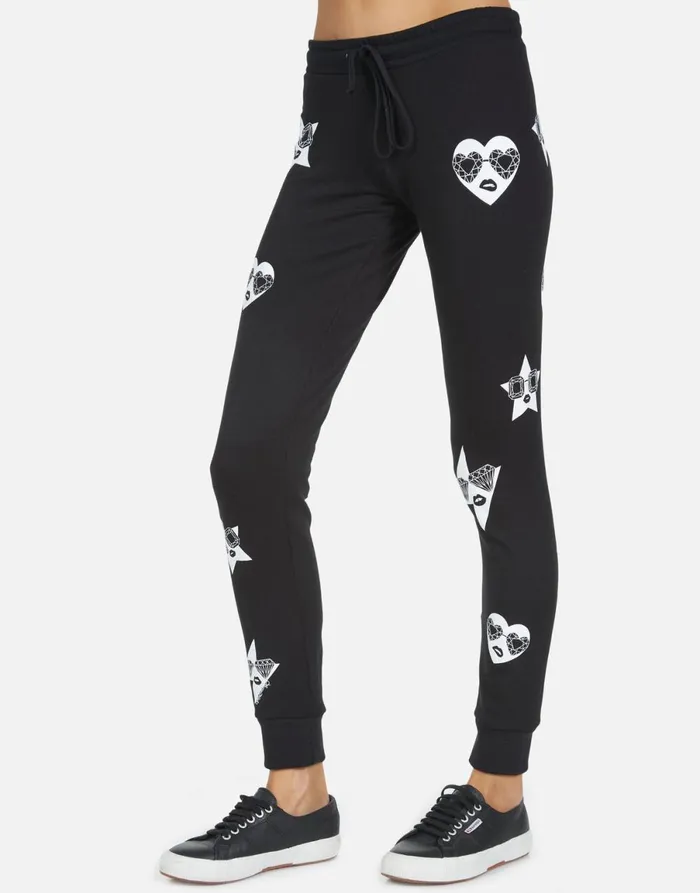 Jess Bling Face Black Women039s Lauren Moshi Long Sweatpants