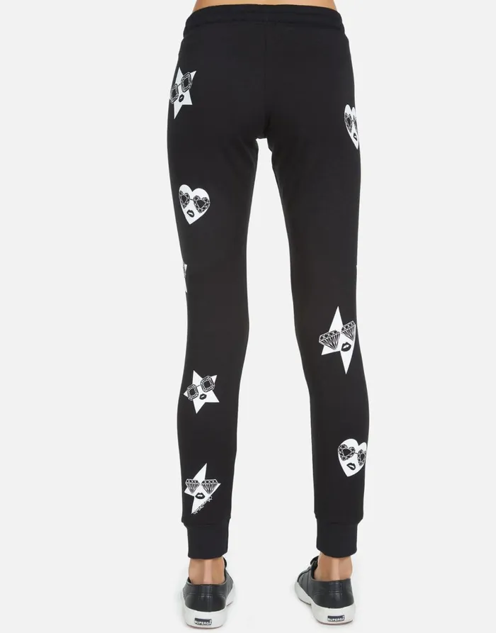 Jess Bling Face Black Women039s Lauren Moshi Long Sweatpants