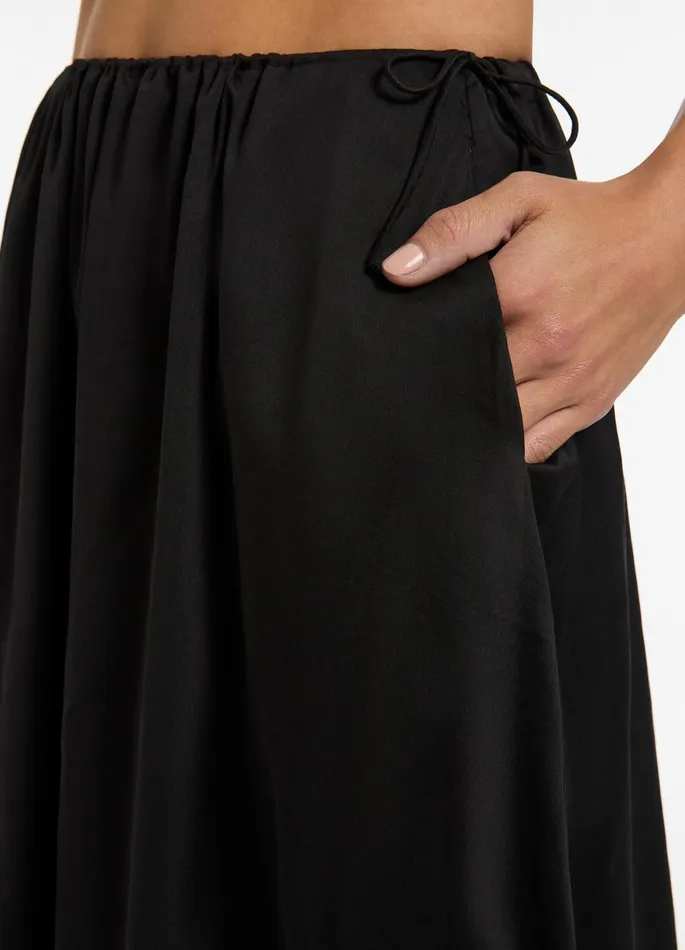 Jetset Gathered Maxi Skirt Black Women JETS Australia Skirts and Sarongs