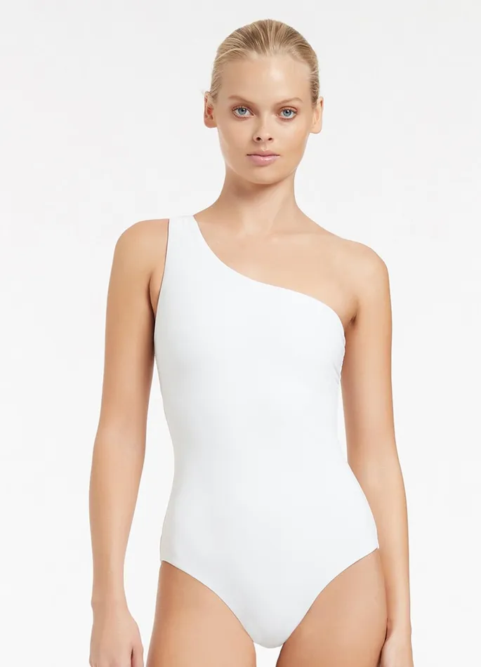 Jetset One Shoulder One Piece White Women JETS Australia One Shoulder One Piece